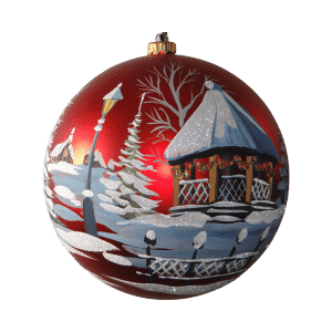 Red handmade Christmas ball Decree for Christmas