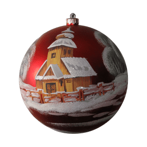 Red handmade christmas ball barn barn