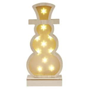 Wooden bright snowman to put H33cm