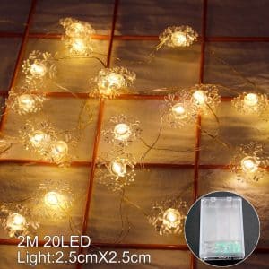 Christmas Garland LEDS FLOCONS