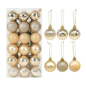 Set of 36 mixed balls 4 cm gold