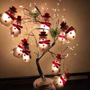 Christmas Garland LEDs Bonhomme de Snow White