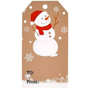 Snowman Christmas label