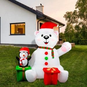 Inflatable Christmas structure Polar bear and penguin