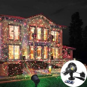 Red and green Christmas projector