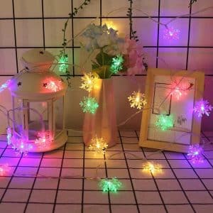 Christmas Garland LEDs Multicolored Flakes
