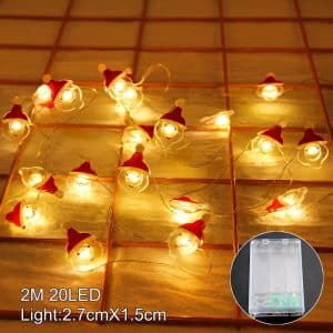 Christmas Garland Leds Face Bonhomme