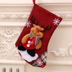 Christmas sock reinders with scarf