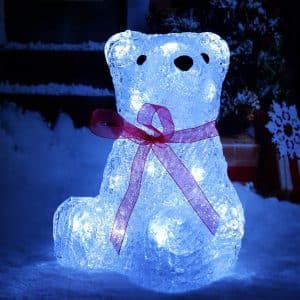 Decoration illuminates of Christmas christmas white bear