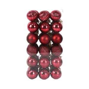 Lot of 36 mixed balls 4 cm burgundy