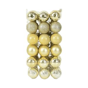 Set of 36 mixed balls 4 cm yellow