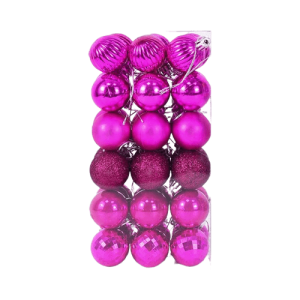 Set of 36 mixed balls 4 cm dark pink