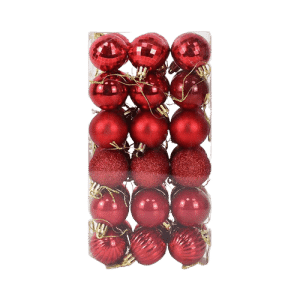 Set of 36 mixed balls 4 cm red
