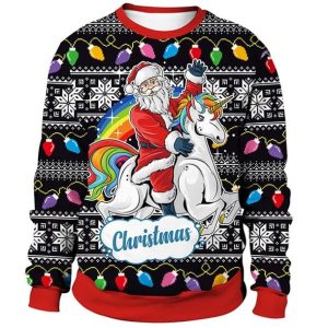 Christmas Pull Pruce Noel on a unicorn
