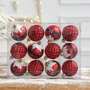 Lot of 12 Christmas Balls Papa Noel