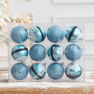 Lot of 12 Christmas Balls Mother Christmas