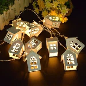 Luminous interior garland small Christmas houses