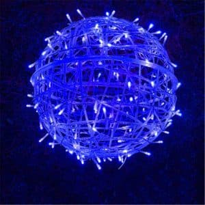 Blue light exterior ball garland