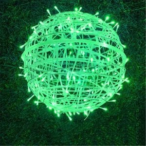 Green luminous exterior ball garland
