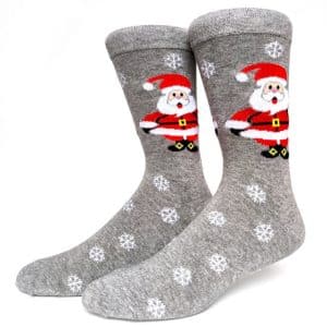 Gray Christmas Socks father Noel