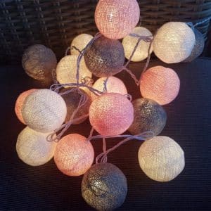 Black white pink light garland white