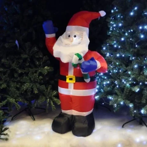 1.2 m inflatable Santa in red outfit, built-in blower, LED lights