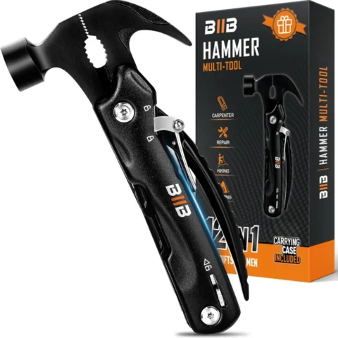 12-in-1 stainless steel multi-tool, 13.5 cm, with nylon storage bag