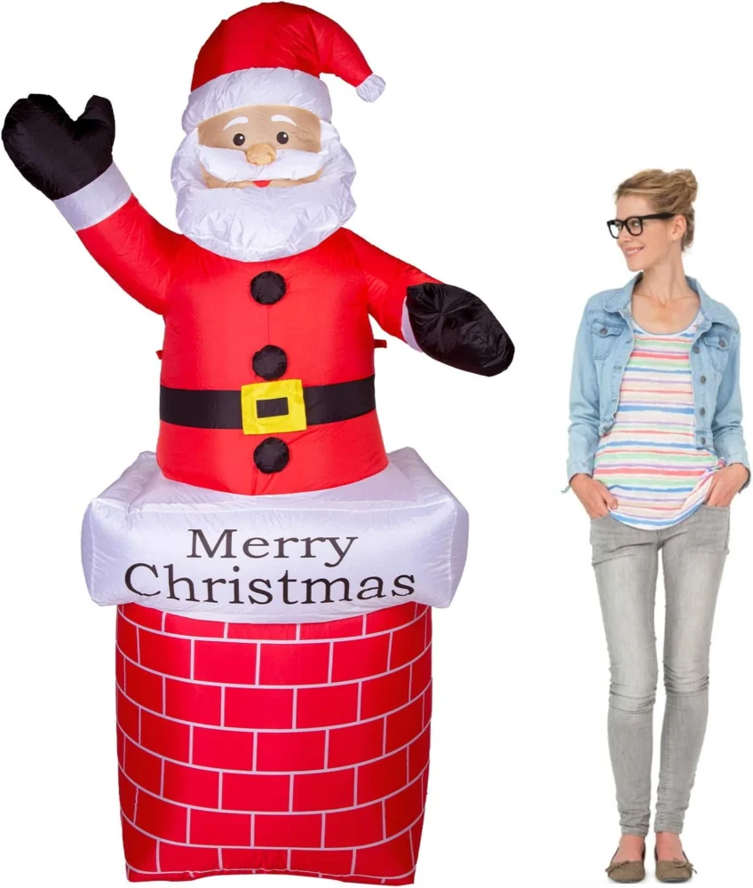 2.1 m inflatable Santa Claus, warm white LEDs, 210T polyester