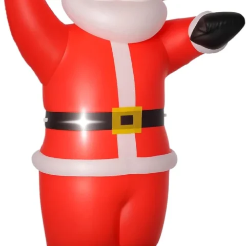 2.4 m inflatable Santa with candy cane, wine red, 8 internal LEDs