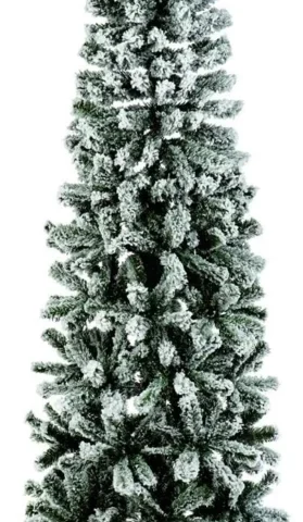 2 m (6.5ft) slim snow-flocked Christmas tree, 570 PVC tips, unlit