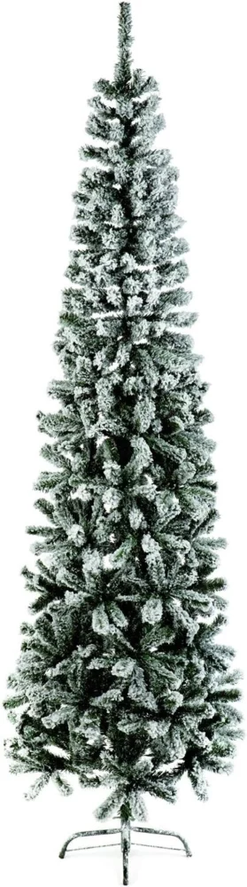 2 m (6.5ft) slim snow-flocked Christmas tree, 570 PVC tips, unlit