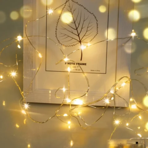 2 m battery fairy lights with 20 warm white LEDs, IP65 string