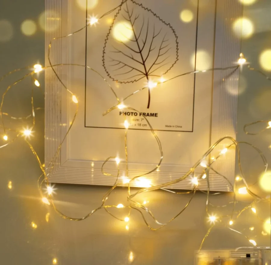 2 m battery fairy lights with 20 warm white LEDs, IP65 string