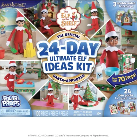 24-day Elf on the Shelf prop kit, 70+ pieces, 24 idea packs