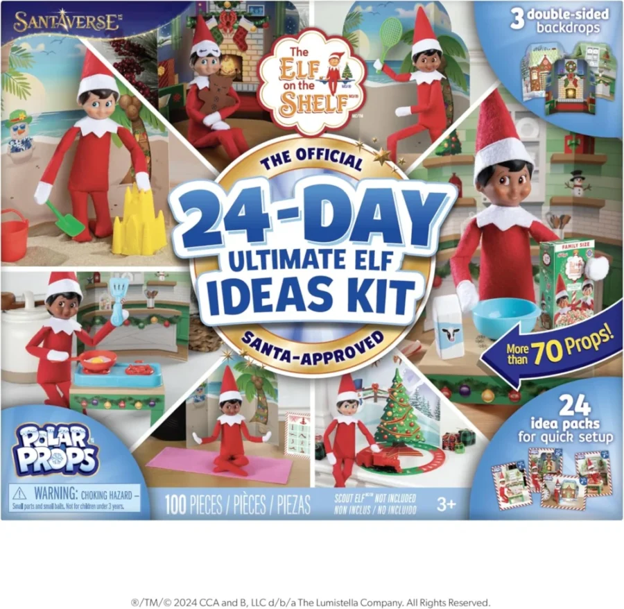 24-day Elf on the Shelf prop kit, 70+ pieces, 24 idea packs