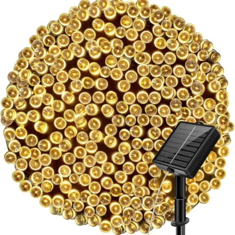 24 m solar fairy lights, 240 warm white LEDs, 8 modes