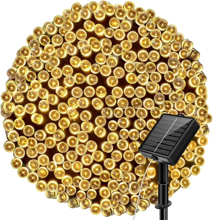 24 m solar fairy lights, 240 warm white LEDs, 8 modes