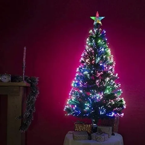 2ft green fibre optic Christmas tree with colour-changing lights