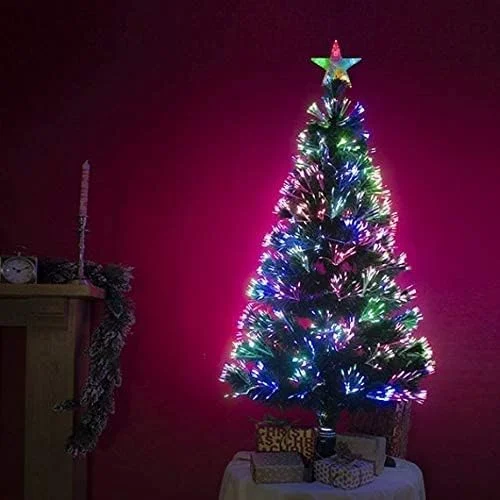 2ft green fibre optic Christmas tree with colour-changing lights