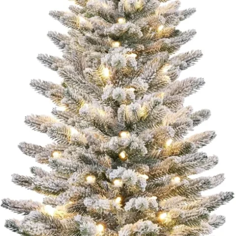 3ft pre-lit frosted spruce tabletop tree, 355 tips, warm white LEDs