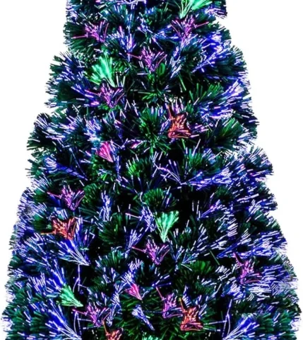 4ft colour-changing fibre optic Christmas tree with star topper