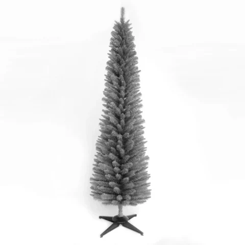 4ft grey pine pencil Christmas tree, hinged branches, unlit