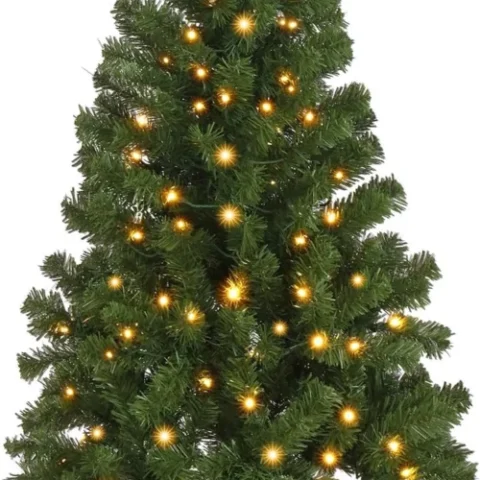 4ft pre-lit potted Christmas tree, 211 tips, 8 warm white LED modes