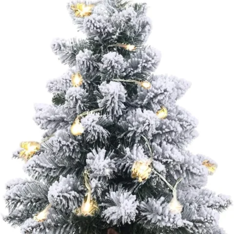 50 cm snow flocked mini Christmas tree, 70 tips, warm white LEDs