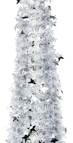 5ft silver pop-up tinsel Christmas tree, unlit, spiral branches