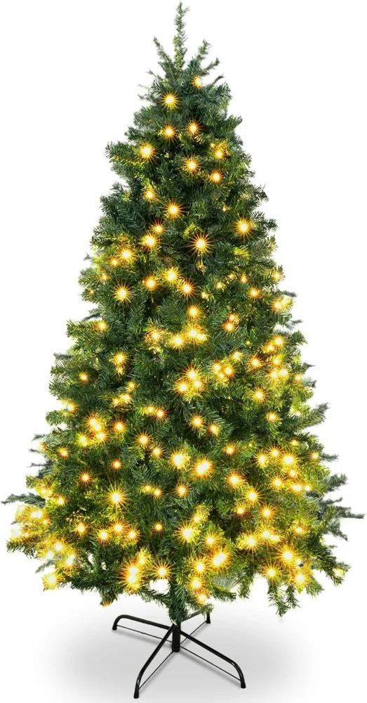 5ft slim pre-lit Christmas tree, 300 warm white LEDs, 8 modes