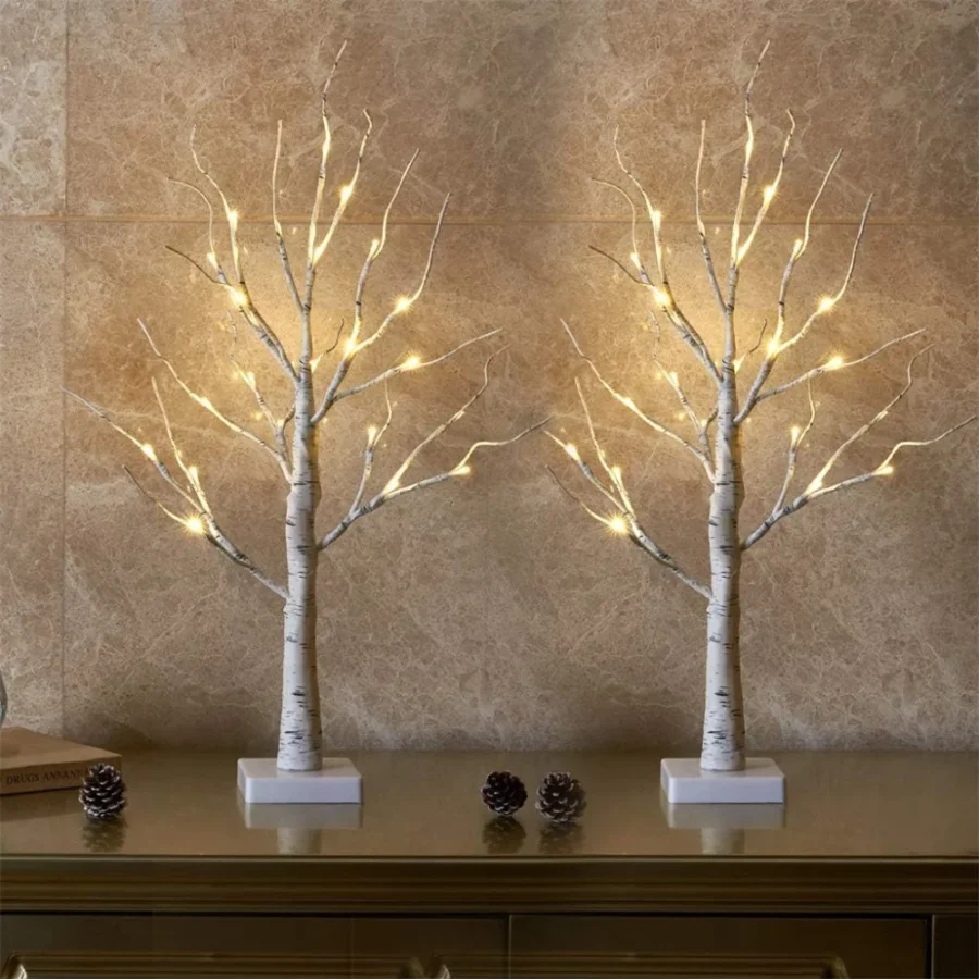 60 cm pre-lit twig Christmas tree, battery powered, warm white LEDs