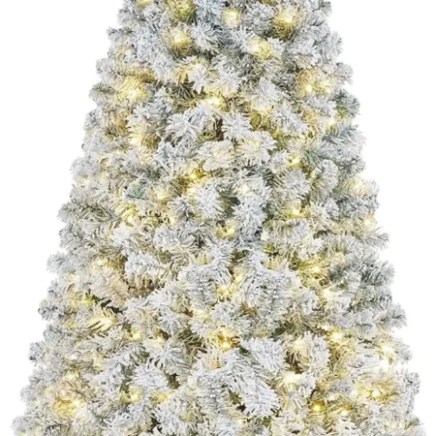 6ft flocked pre-lit Christmas tree, 780 snow-covered tips, 250 LEDs