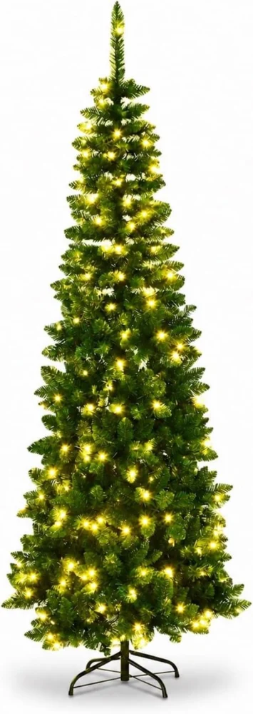 6ft slim pencil Christmas tree, 180 warm white LEDs, 430 tips