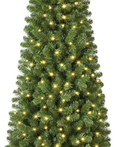 6ft slim pencil Christmas tree, 529 tips, 180 warm white lights